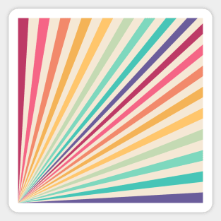 Retro Rainbow Sunburst Sticker